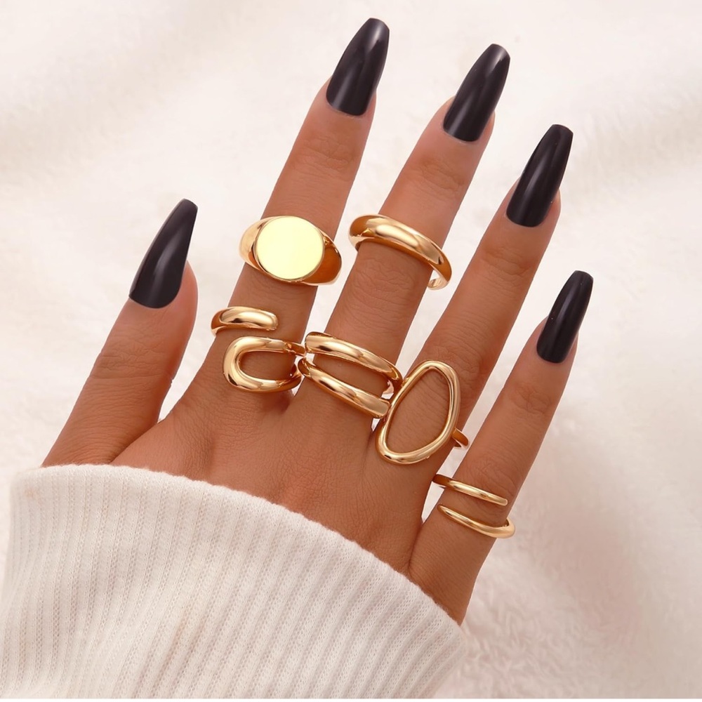 12Pcs Gold Stackable Rings Set, 18K Gold Plated Open Stacking Knuckle Ri… - Picture 3 of 8